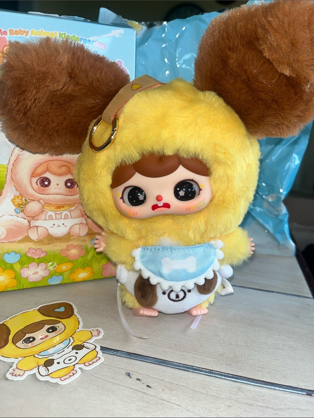 Baby Three Crie Baby Animal Kindergarten Baby Puppy plush with keychain